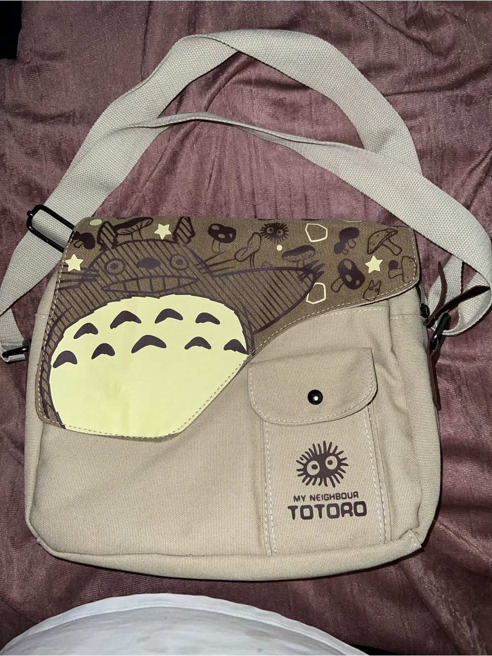 My Neighbour Totoro Beige Canvas Crossbody Bag